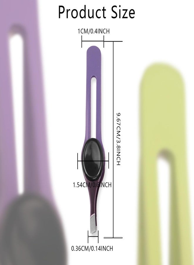 Abvsdu 4 PCS Non-Slip Grip Tweezers, Tweezers for Women Facial Hair, Stainless Steel Bevel Tweezer, Professional Eyebrow Shaping Tweezer for Men and Women, Facial Hair, Blackhead Remover - Image 2